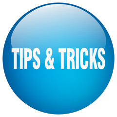 tips & tricks blue round gel isolated push button