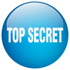 top secret blue round gel isolated push button