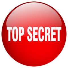 top secret red round gel isolated push button