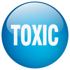 toxic blue round gel isolated push button