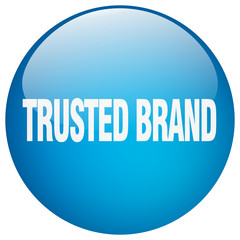 trusted brand blue round gel isolated push button