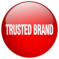 trusted brand red round gel isolated push button