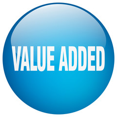 value added blue round gel isolated push button