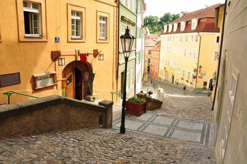 Туристическая улица в старой Праге