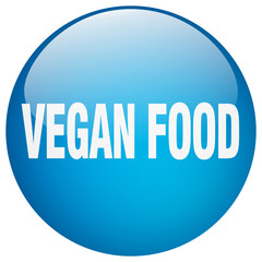 vegan food blue round gel isolated push button