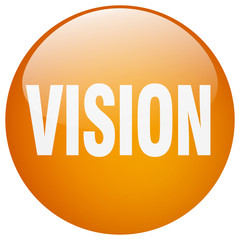 vision orange round gel isolated push button