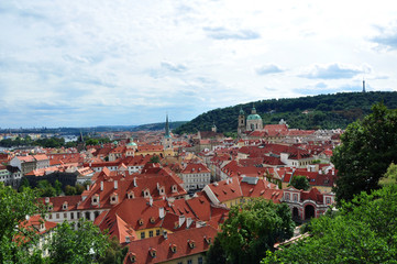 Fototapeta na wymiar Прага, старый город, вид с холма
