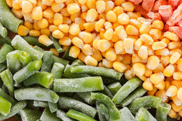 Mixed frozen vegetables background