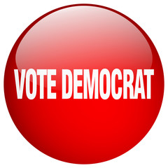 vote democrat red round gel isolated push button