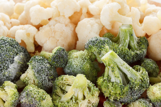 Mixed frozen vegetables background