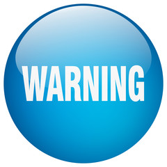 warning blue round gel isolated push button