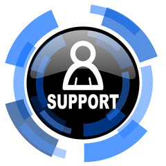support black blue glossy web icon