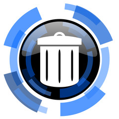 recycle black blue glossy web icon