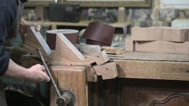 Carpenter in a workshop