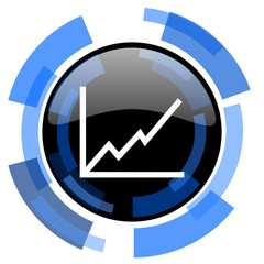 chart black blue glossy web icon