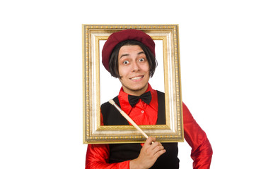 Funny artist isolated on white