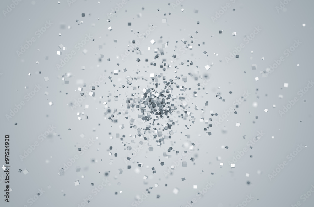 Poster abstract 3d rendering of chaotic particles.