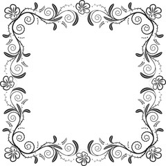 silhouette of floral frame