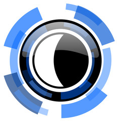moon black blue glossy web icon