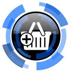 cart black blue glossy web icon