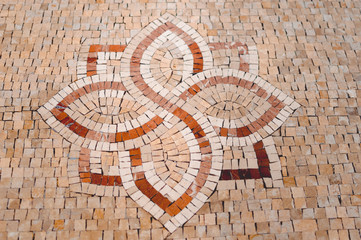 Fascinating traditional Moroccan mosaic pattern in beige and brown color