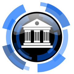 museum black blue glossy web icon