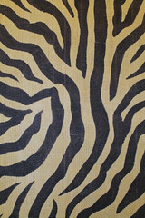Closeup of a Zebra Print Tapestry
