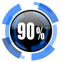 90 percent black blue glossy web icon