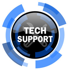 technical support black blue glossy web icon