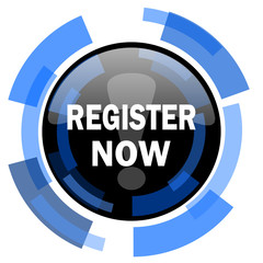 register now black blue glossy web icon