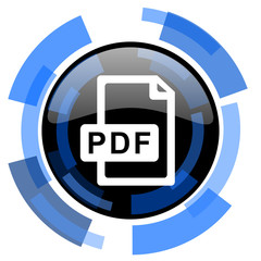 pdf file black blue glossy web icon