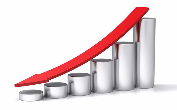 3D Isolated Profit Decrease Background