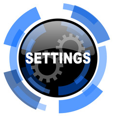 settings black blue glossy web icon