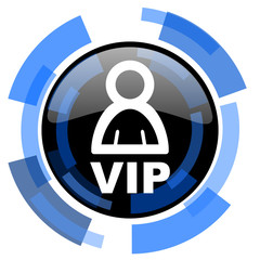 vip black blue glossy web icon