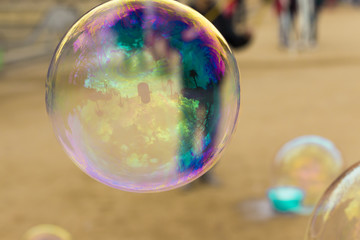 Soap bubbles in the park