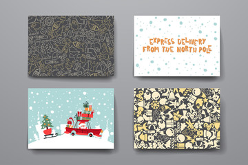 Merry Christmas Set Of Card Templates