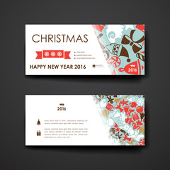 Set of modern design banner template in Christmas style