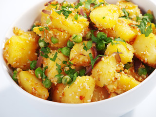 Potatos with sesame and cilantro