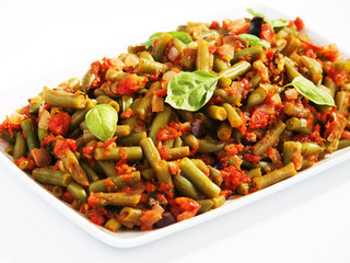 French beans and tomato casserole
