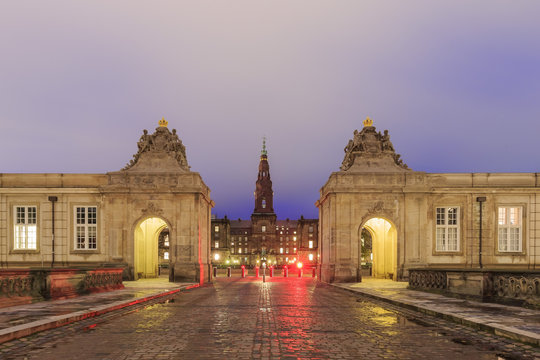 The famous Christiansborg Slot in Copenhagen, Denmark