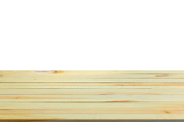 Wood table top on white background - can be used for display or montage your products