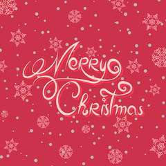 Merry Christmas lettering design. Hand drawn design elements