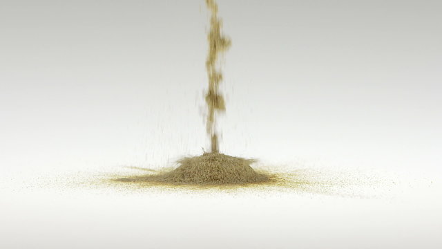 Super Slow Motion Maca Falling on White Surface