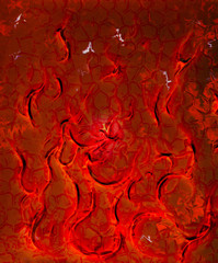 Color Abstract background and fire effect, computer collage.