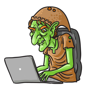 troll usando computadora