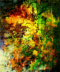 Color Abstract background and spots with color effect, computer collage.