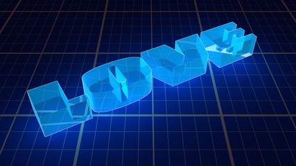 Transparent neon shine love word