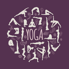 Set of yoga poses.
