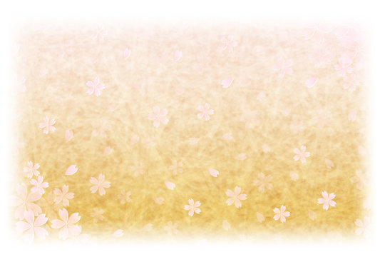 桜　和紙　年賀状　背景
