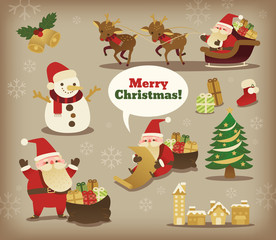 collection of christmas santa claus